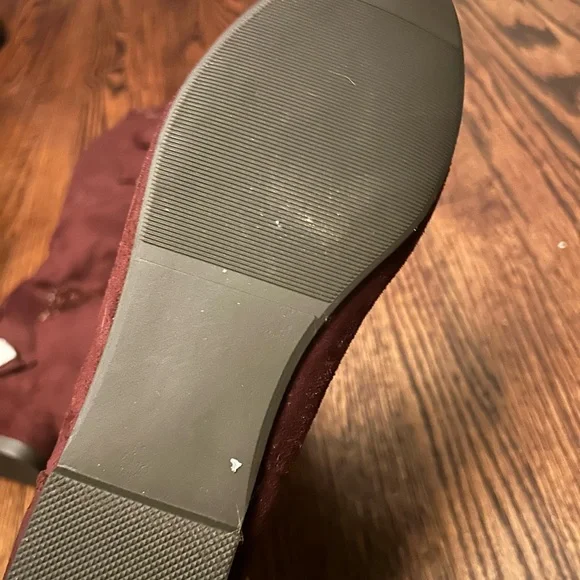 JustFab Aieeda burgundy boot sock calf boots size 9-new no box - Picture 5 of 6